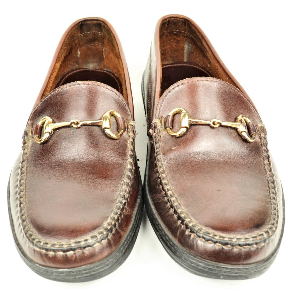 David Spencer Men's Size 10 Brown Leather Horse Bit Driver Shoe